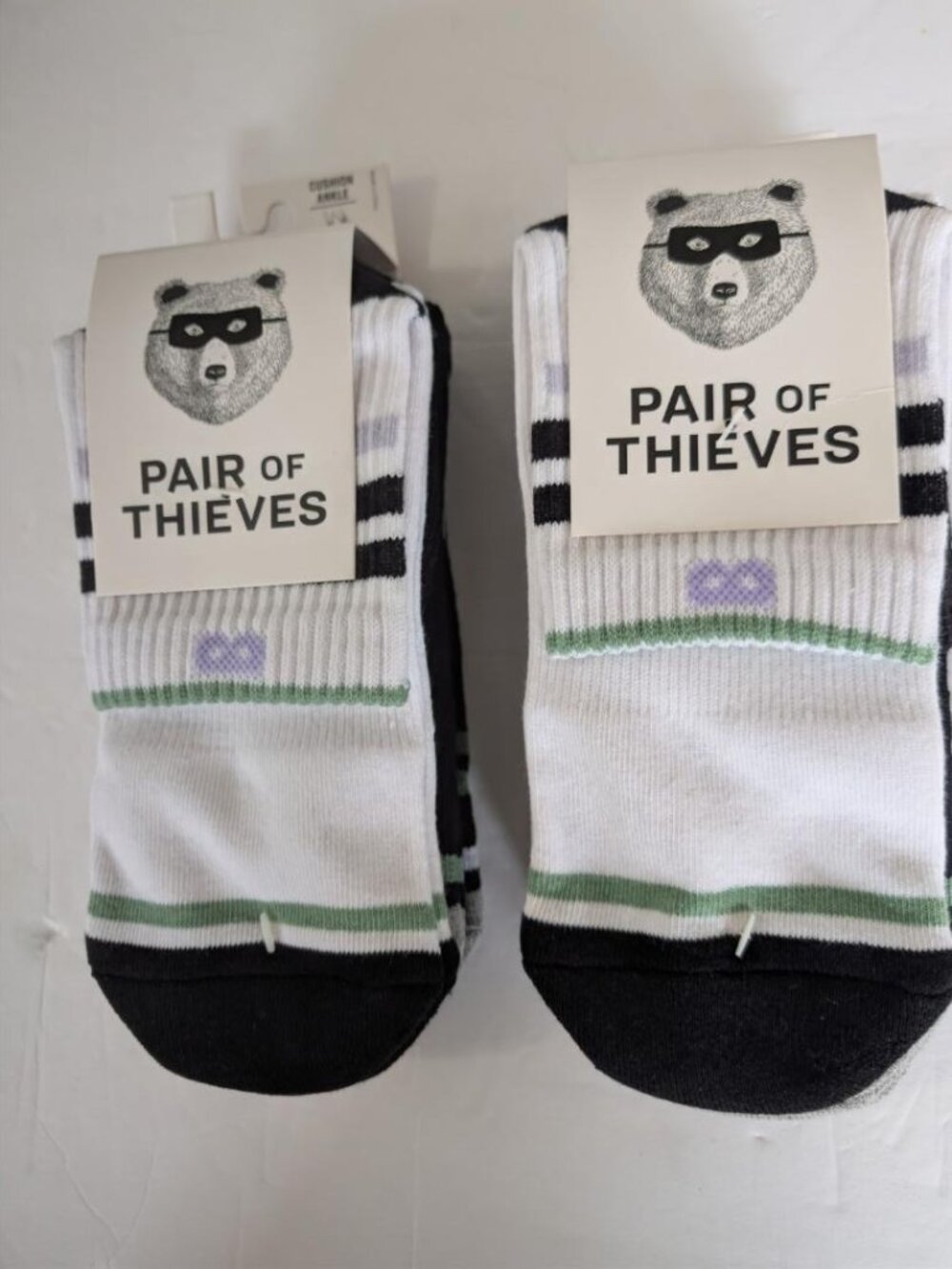 Two Packs Pair of Thieves Men's Cushion Ankle Socks Total of 6 Pair Size 6-12